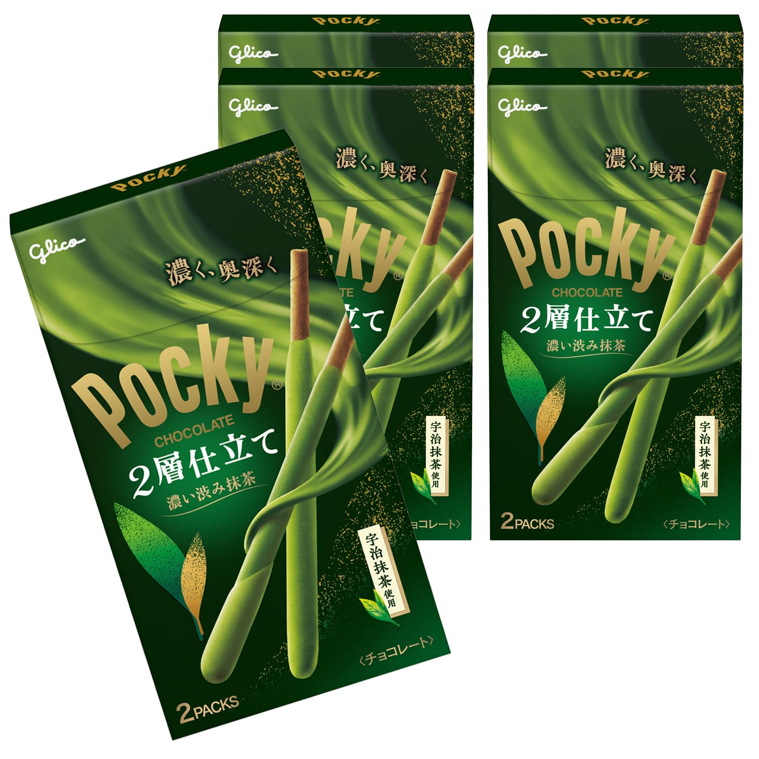 匿名配送☆Pocky 2層仕立て 濃い渋み抹茶　バニラ香るホワイト Amazon.co.jp: 江崎グリコ ポッキー2層仕立て(濃い渋み抹茶) 江崎
